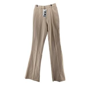 Beige Wide Leg Pants
